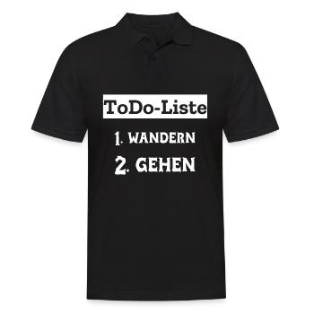 To Do Liste Aufgabenliste Wandern - Männer Poloshirt - Schwarz - Vorne - Kai (181cm)