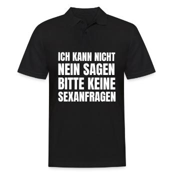 Keine Sexanfragen Nein Sagen Spruch - Männer Poloshirt - Schwarz - Vorne - Kai (181cm)