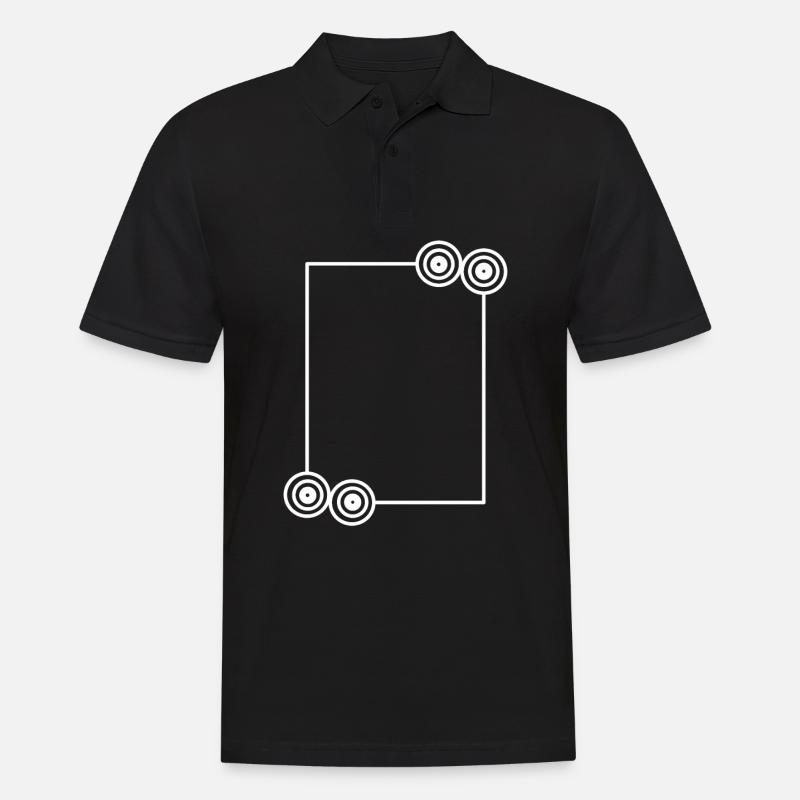 Elongated white frame basic text - Men's Polo Shirt - black