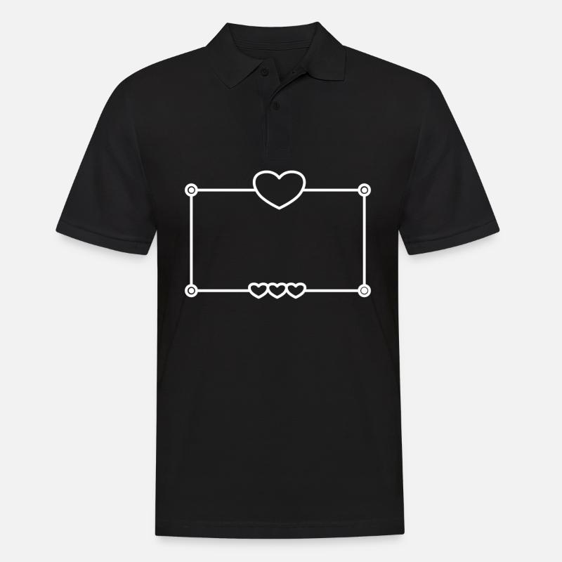 Heart Frame Love In Love Basic Text - Men's Polo Shirt - black