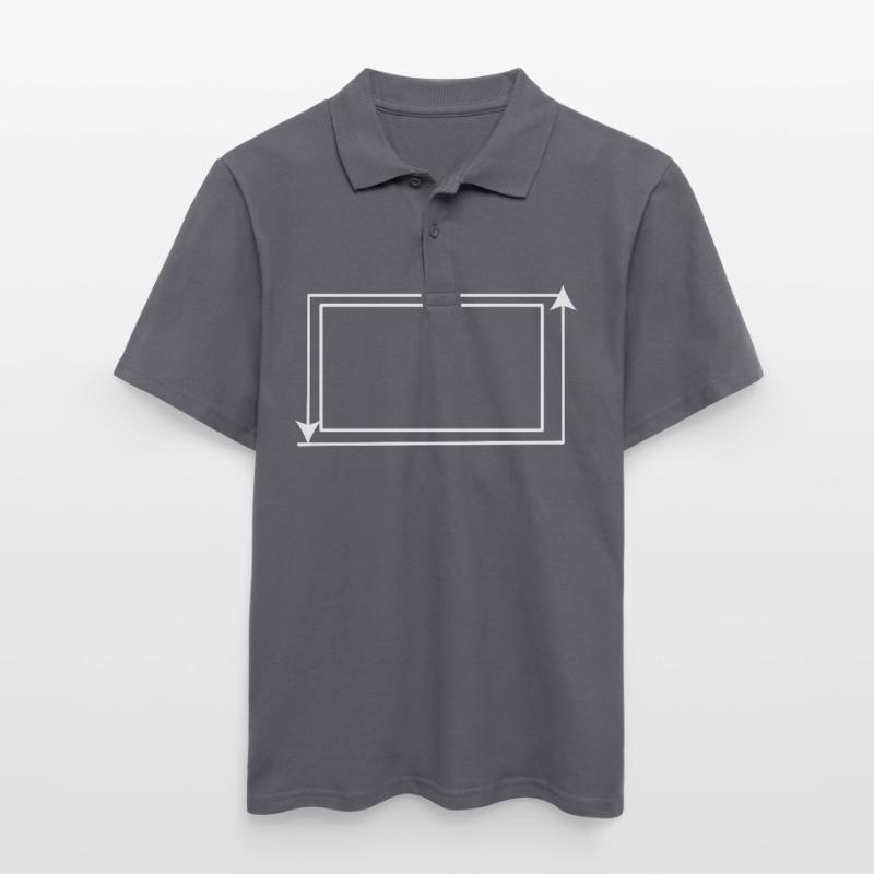 White Arrow Frame Rectangular Men's Polo Shirt