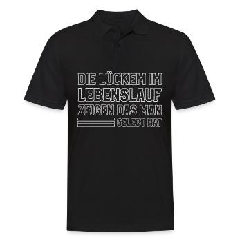 Lücken im Lebeslauf Arbeit Schule Berufe - Männer Poloshirt - Schwarz - Vorne - Kai (181cm)