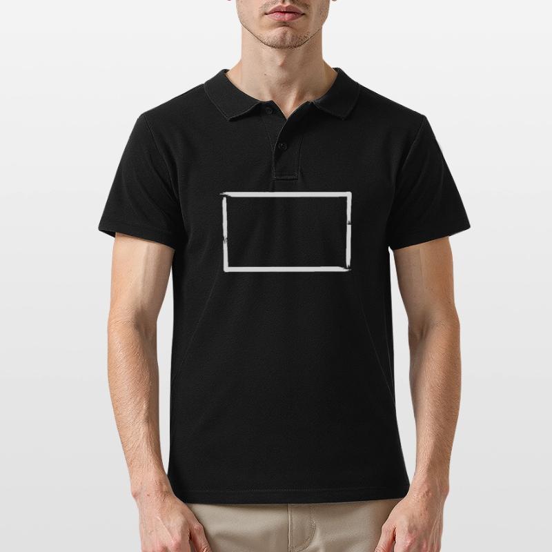 Brush Strokes Rectangular Frame Decoration Men's Polo Shirt