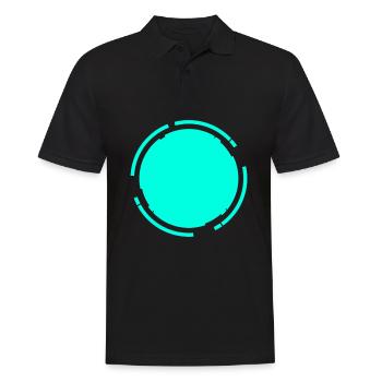 Runder Hintergrund Kreisfömigen Balken - Männer Poloshirt - Schwarz - Vorne - Kai (181cm)