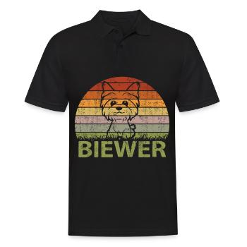 Biewer Yorkshire Terrier Dog Mix Vintage - Men's Polo Shirt - black - Front - Kai (181cm)