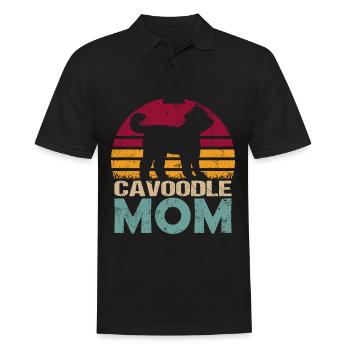 Cavoodle Cavapoo Dog Mix Mom Mama Vintage - Polo Homme - noir - Devant - Kai (181cm)
