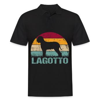 Lagotto Romagnolo Dog Vintage Retro - Men's Polo Shirt - black - Front - Kai (181cm)