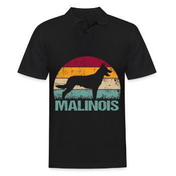 Belgian Shepherd Malinois Vintage Designs - Männer Poloshirt - Schwarz - Vorne - Kai (181cm)