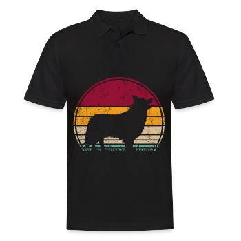 Finnischer Finnish Lapphund Vintage Retro - Männer Poloshirt - Schwarz - Vorne - Kai (181cm)