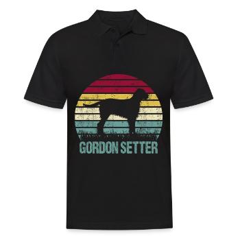 Gordon Setter Dog Vintage Rétro - Polo Homme - noir - Devant - Kai (181cm)
