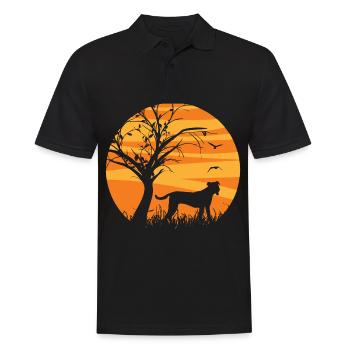 Bardino Majorero Canario Sonne Silhouette - Männer Poloshirt - Schwarz - Vorne - Kai (181cm)
