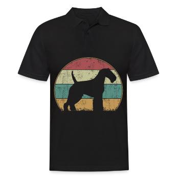 Welsh Terrier Vintage Retro - Men's Polo Shirt - black - Front - Kai (181cm)