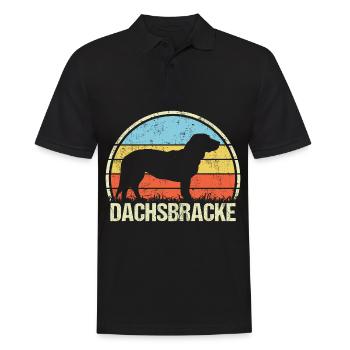 Dachsbracke Bracke Bracken Vintage Retro - Männer Poloshirt - Schwarz - Vorne - Kai (181cm)