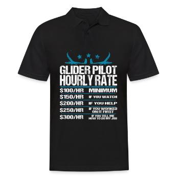 Segelflieger Segelflugzeug Glider Pilot Sprüche - Männer Poloshirt - Schwarz - Vorne - Kai (181cm)