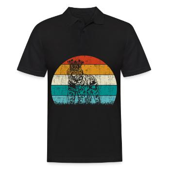 Kerry Blue Terrier Chien Vintage Rétro - Polo Homme - noir - Devant - Kai (181cm)