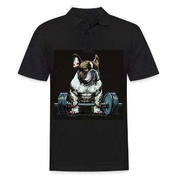 Français Bulldog Frenchie Bodybuilding Dog - Polo Homme - noir - Devant - Kai (181cm)