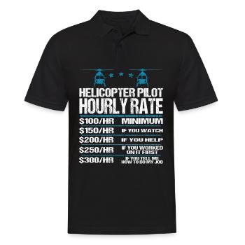 Hubschrauberpilot Helikopter Lustig Sprüche Spruch - Männer Poloshirt - Schwarz - Vorne - Kai (181cm)