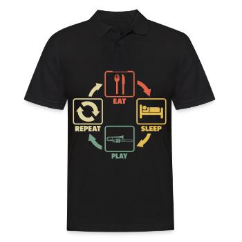 Trombone Player Sayings Funny Funny with Saying - Men's Polo Shirt - black - Front - Kai (181cm)