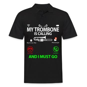 Trombone Player Sprüche Lustig Witzig mit Spruch - Männer Poloshirt - Schwarz - Vorne - Kai (181cm)