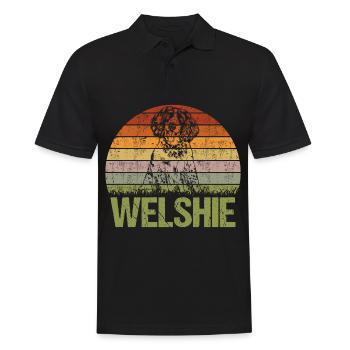 Welsh Springer Spaniel Vintage Retro - Polo Homme - noir - Devant - Kai (181cm)