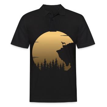 Galgo Espanol Chien Lévrier Lune Silhouette - Polo Homme - noir - Devant - Kai (181cm)