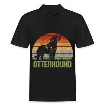 Otterhound Otter Dog Vintage Retro - Men's Polo Shirt - black - Front - Kai (181cm)