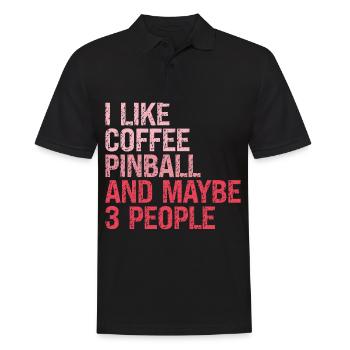 Pinball Flippern Girl Mädchen Sprüche Lustige´Pink - Männer Poloshirt - Schwarz - Vorne - Kai (181cm)