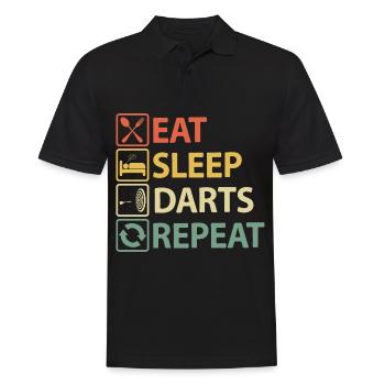 Dart Sprüche Lustige Witzige Humor Vintage Eat - Männer Poloshirt - Schwarz - Vorne - Kai (181cm)