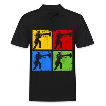 Euphonium Player Euphonist Dad Vintage Pop Art - Männer Poloshirt - Schwarz - Vorne - Kai (181cm)