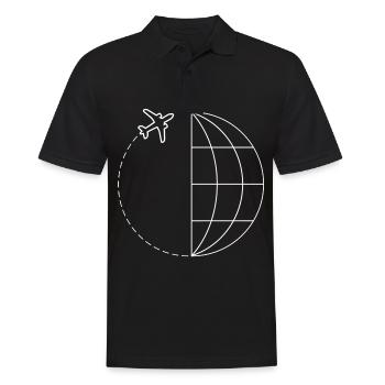 Globus Luftfahrt Fliegerei Geschenk Pilot - Männer Poloshirt - Schwarz - Vorne - Kai (181cm)