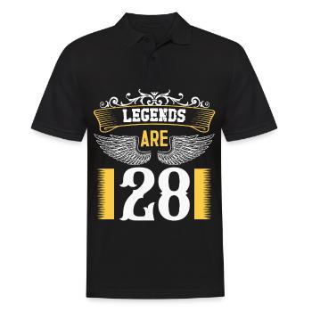 Legenden sind 28 Jahre alt, Geburtstag 28 - Männer Poloshirt - Schwarz - Vorne - Kai (181cm)