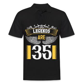Legenden sind 35 Jahre alt, Geburtstag 35 - Männer Poloshirt - Schwarz - Vorne - Kai (181cm)