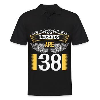 Legends are 38 years old, birthday 38 - Men's Polo Shirt - black - Front - Kai (181cm)