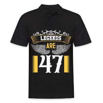 Legends are 47 years old, birthday 47 - Men's Polo Shirt - black - Front - Kai (181cm)