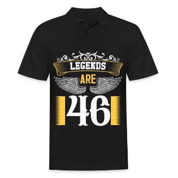 Legenden sind 46 Jahre alt, Geburtstag 46 - Männer Poloshirt - Schwarz - Vorne - Kai (181cm)