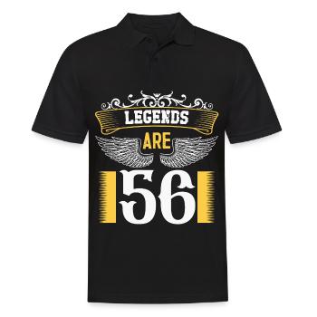 Legends are 56 years old, birthday 56 - Men's Polo Shirt - black - Front - Kai (181cm)