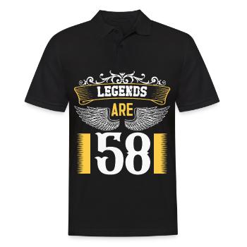 Legends are 58 years old, birthday 58 - Men's Polo Shirt - black - Front - Kai (181cm)