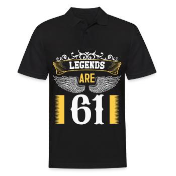 Legends are 61 years old, birthday 61 - Men's Polo Shirt - black - Front - Kai (181cm)