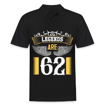Legends are 62 years old, birthday 62 - Men's Polo Shirt - black - Front - Kai (181cm)