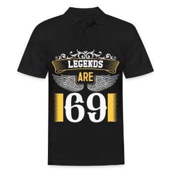 Legends are 69 years old, birthday 69 - Men's Polo Shirt - black - Front - Kai (181cm)