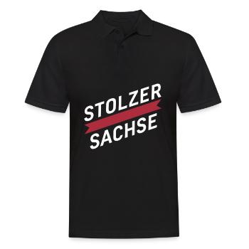 Stolzer Sachse Sachsen Heimat Liebe Identität - Männer Poloshirt - Schwarz - Vorne - Kai (181cm)