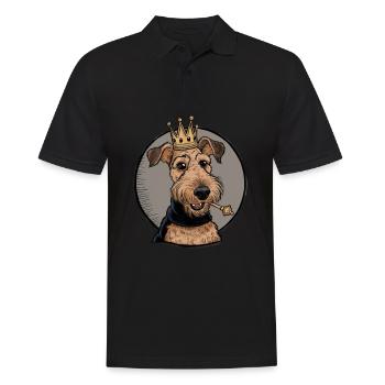 Airedale Terrier - Männer Poloshirt - Schwarz - Vorne - Kai (181cm)