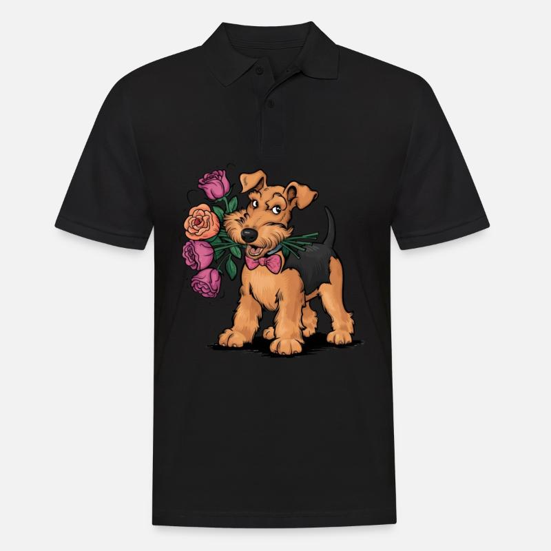 Airedale Terrier - Männer Poloshirt - Schwarz