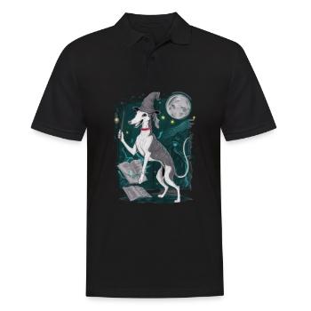 Magic Greyhound in Wizard Outfit for Wizard - Men's Polo Shirt - black - Front - Kai (181cm)