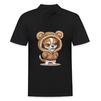 Chihuahua de dessin animé mignon avec un design amusant - Polo Homme - noir - Devant - Kai (181cm)
