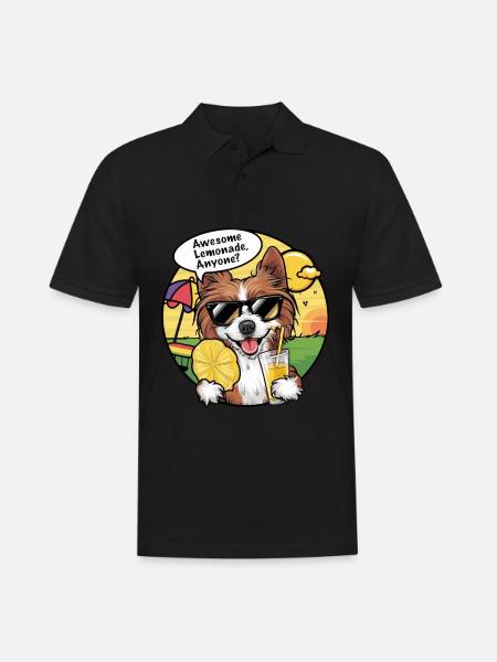 Lion with lemonade - Men's Polo Shirt - black