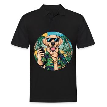 Niedlicher Labrador Retriever - Männer Poloshirt - Schwarz - Vorne - Kai (181cm)