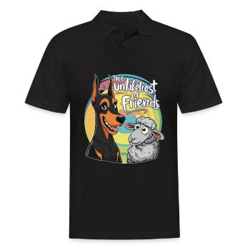 Cool Doberman with Sheep - Men's Polo Shirt - black - Front - Kai (181cm)