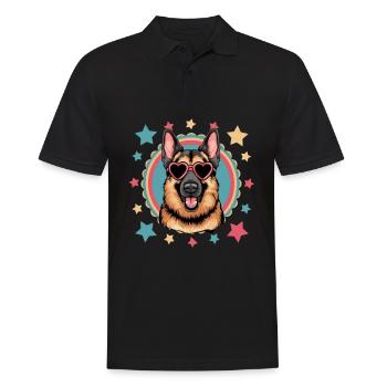 Berger allemand cool avec lunettes de soleil - Polo Homme - noir - Devant - Kai (181cm)