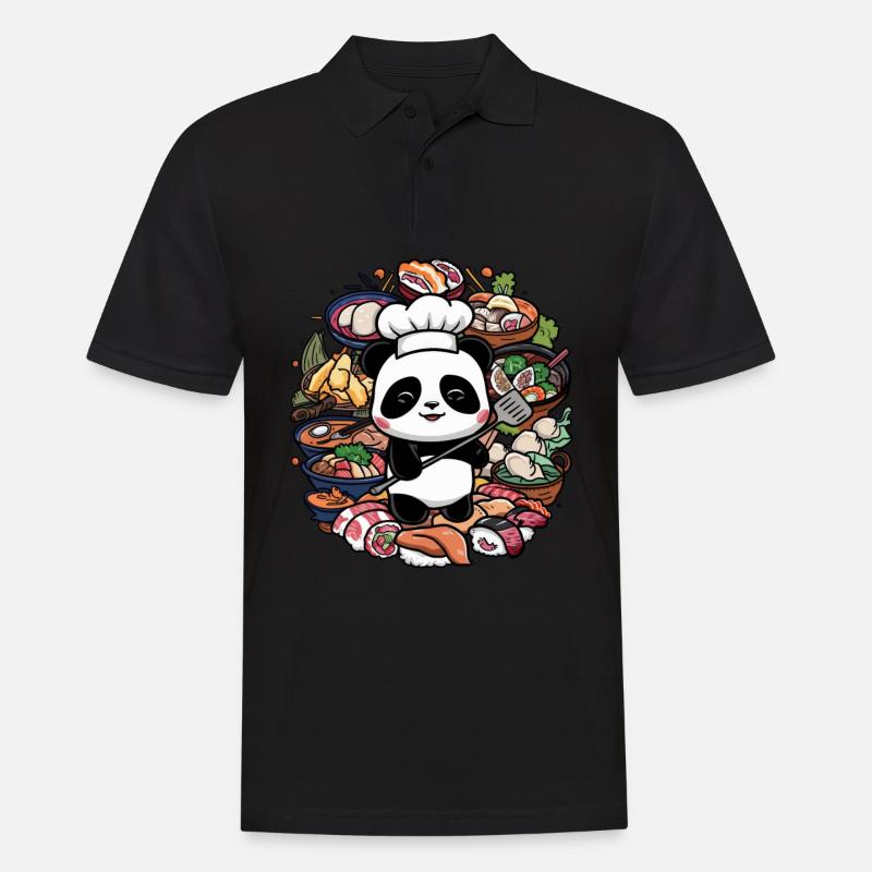 Mignon panda chef cuisine idéal pour le chef - Polo Homme - noir